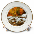 3dRose Canada, Ontario, Rosseau. Skeleton River at Hatchery Falls in autumn. - Plates (cp_329862)
