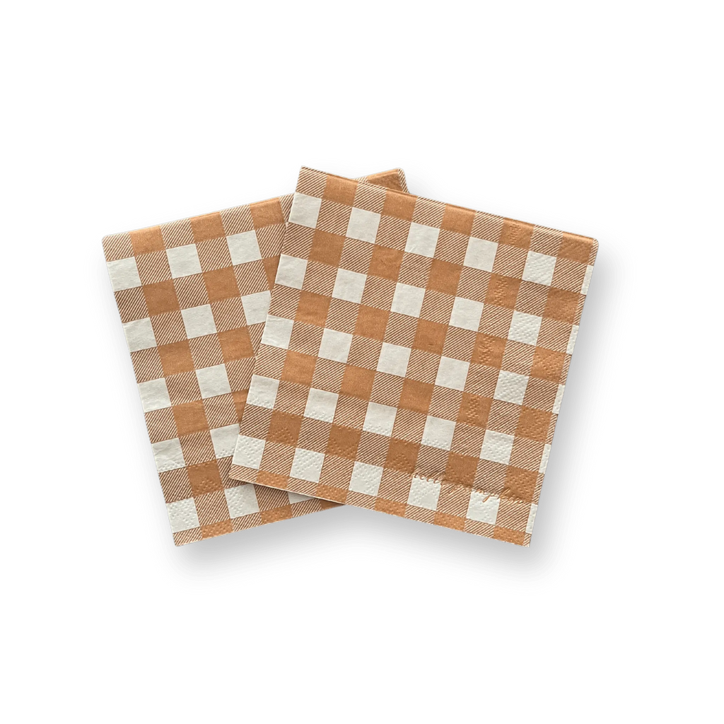 Fall Plaid Small Disposable Paper Napkins (16pcs)